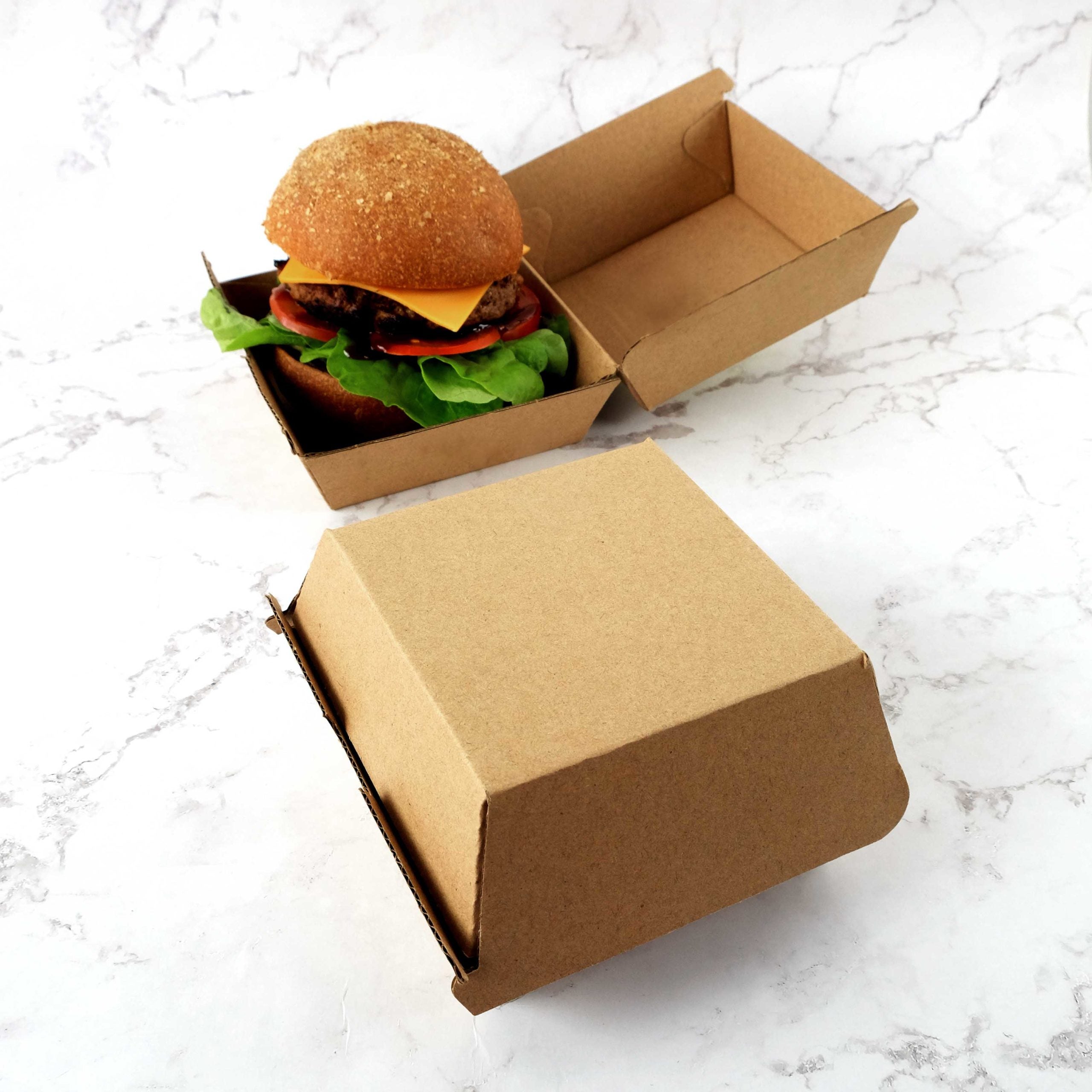 Kraft Burger Box – Regular Size 250pcs (1)