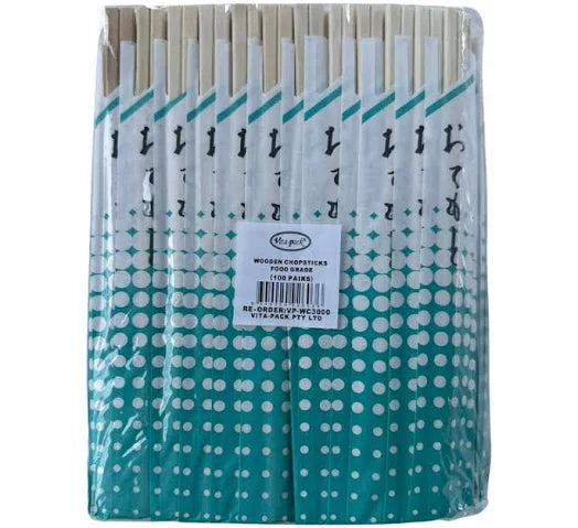 Wooden chopsticks 20.3cm with paper cover 100pcs (30)