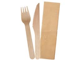 Wooden Fork, Knife and Napkin 500pcs (1)